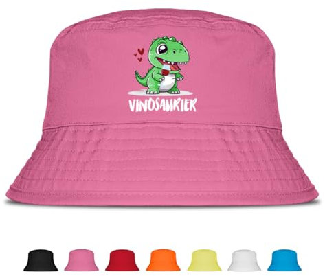 Prozente Momente Vinosaurier - Fischerhut | Anglerhut | Sonnenhut | Sommer | Party | Malle | lustige Sprüche | OneSize | Malle | Urlaub | Pink
