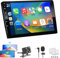 Autoradio 2 Din Android 13 2G+32G Touchscreen da 9 pollici Stereo per auto Apple Carplay & Android Auto Wireless con Bluetooth/FM/WiFi/GPS, Connettività telefonica, Fotocamera