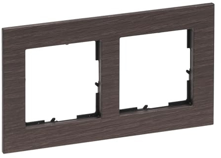 LEGRAND, SEANO Natura 2-fach Rahmen aus Echtmaterial, nachhaltige Produktion und Verpackung, Designausführung: Eiche dunkelbraun, 766132