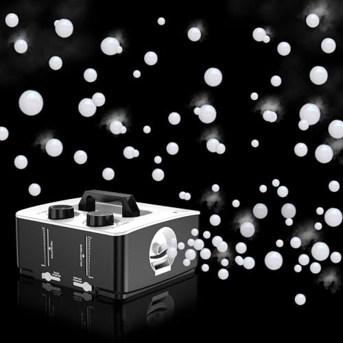 Fog Machine, 400W Fog Bubble Machine, No Spill Design Smoke Bubble Machine, Fog Filled Bubble Machine,Bubble Fog Combo for Halloween Christmas Indoor Outdoor Parties Wedding Birthday Photograph