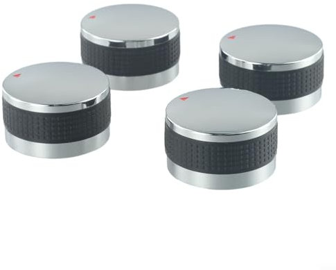 EpheyFIF Gasherdknauf, 4 x Gasgrill-Reglerknöpfe Ersatz für BBQ-Gasgrills, Ofen, Herd, Kunststoff, runde Gasgrill-Kontrollknöpfe (50 mm)