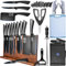 XYJ Set di coltelli professionali per mastri chef, mannaia, macellaio per campeggio, set di coltelli da chef con blocco magnetico per coltelli, borsa, kit di coltelli da cucina in acciaio inossidabile