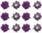 sourcing map 12 Pcs Rose Flower Hair Clips 3 Inch Flower Hair Pins Flower Brooch for Women Hair Accessories Dark Purple
