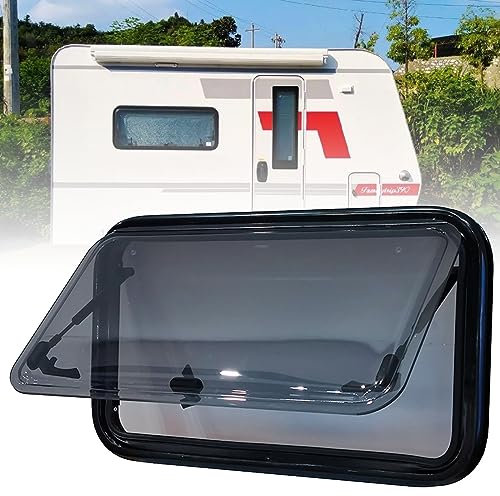 Finestra per Camper, Finestra Laterale, Finestra Esterna per Camper, Finestra a Battente con Schermo e Parasole, Finestra Esterna per Roulotte Finestra a Battente per Camper ,600x600mm