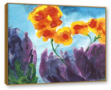 RYLJCZ Abstrakte Berühmte Nolde Gemälde. Poster und Kunstdrucke E. Nolde.（Garden Flowers） Reproduktion auf Leinwand. Deko Bild für Wohnzimmer 55x66cm(21.6x25.9in Rahmenlos
