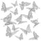 Prasacco 48 Stück Schmetterling Wandaufkleber, 3D Schmetterlinge Deko Silber Geburtstagskuchen Schmetterlings Aufkleber 3D Schmetterlingsaufkleber für Wände, Kuchen, Partys (3 Größen, 4 Mustern)