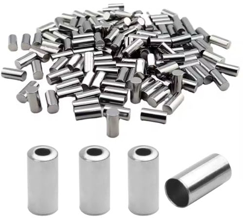 GXGM Cappucci Estremità Cavo Freno Metallo, Confezione da 100, Diametro Interno 5mm, Lunghezza 10mm, Per Bici e Veicoli Modificati, Alta Qualità