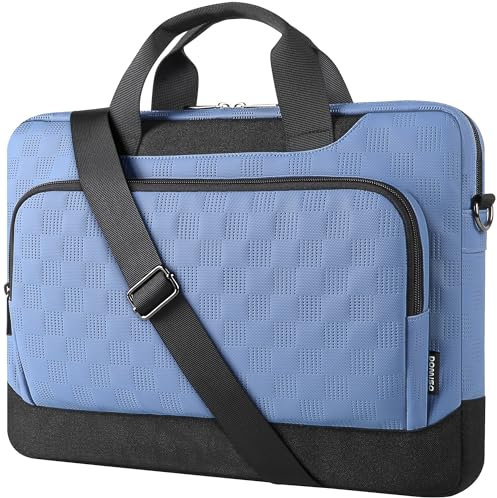 DOMISO 17 inch Laptop Bag 17.3 inch Laptop Briefcase Large Capacity Shoulder Bag Waterproof 17 inch Laptop Case for Men Women Business Office Work Computer Bag 17 Inch Adjustable Messenger Bag, Blue