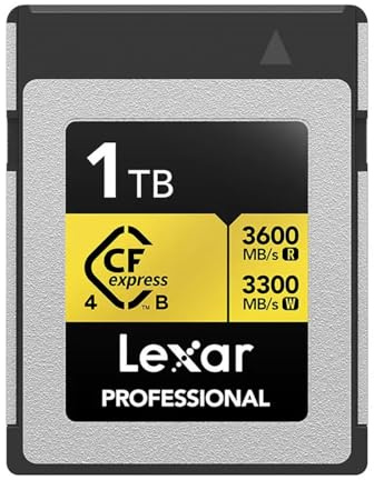 Lexar 1TB CFexpress Card | CFexpress 4.0 Type B card with 3600MB/s read speed and 4TB capacity for videography, photography and storage
