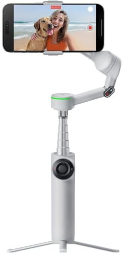 Insta360 Flow 2 Plus– Faltbarer Smartphone-Gimbal, KI-Tracking in jeder App, Multi-Personen-Tracking, Stativ/Selfie-Stick integriert, Fernsteuerung, für iPhone-/Android, Reisen