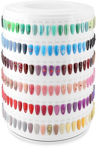 300 Nail Colour Display Book Tower Rotatable Nail Swatches Book, Professional Nail Art Display Book Gel Nail Polish Chart Show (CS300)
