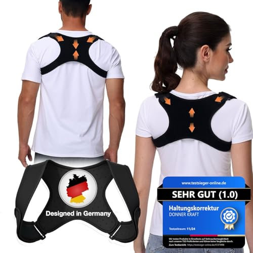 DONNER KRAFT Haltungskorrektur Herren Damen Innovativer Rückenstützgürtel: Back Posture Haltung Korrektur Gurt für Herren und Damen - Verstellbare und Atmungsaktive Haltungstrainer (S-L)