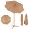 KOMFOTTEU Sombrilla de Estilo Hawaiano con Soporte Plegable, Parasol de Paja PP Inclinable, Sombrilla Exótica con Bolsa de Transporte, Sombrilla de Exterior para Jardín, Terraza, Piscina, φ175 cm