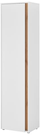 Schuhschrank in weiß und Wotan Eiche Flurschrank Hochschrank Schrank Flur Diele 50 x 200 cm, Center