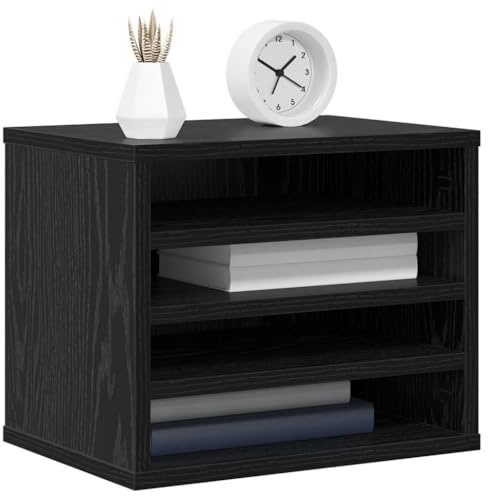 vidaXL Schreibtisch Organizer Schwarz Eichen-Optik 36 x 26 x 29,5 cm | Bietet dir jede Menge Platz, um alles ordentlich zu halten, Schickes Aussehen passt perfekt zu heutigen Innenräumen,