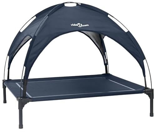 vidaXL Hundebett Marineblau XL Stahl, Moderne Hundebett, rechteckig, langlebige Möbel für drinnen, stilvoll im Freien, bequemer Ruheplatz