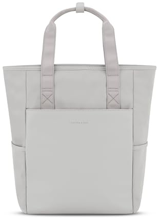 Kapten & Son Rucksack Lindby Greige 18 L | 2in1 Tasche & Rucksack | inkl. Kofferbefestigung, Laptopfach, Flaschenhalterung | Shopper Damen