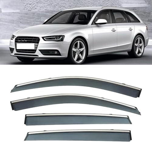 QiaoCL Windabweiser für Audi A4 Avant 2011-2016, halten Ihr Auto bei Regen belüftet, reduzieren Windturbulenzen, Regen- und Sonnenschutz
