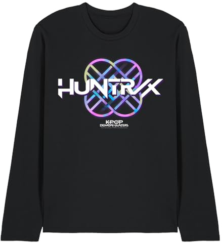 Kpop Demon Hunters Unisex K-pop Demon Hunters - Huntrix Huntr/X Pastel Logo Unisex Long Sleeve T Shirt, Black T-Shirt