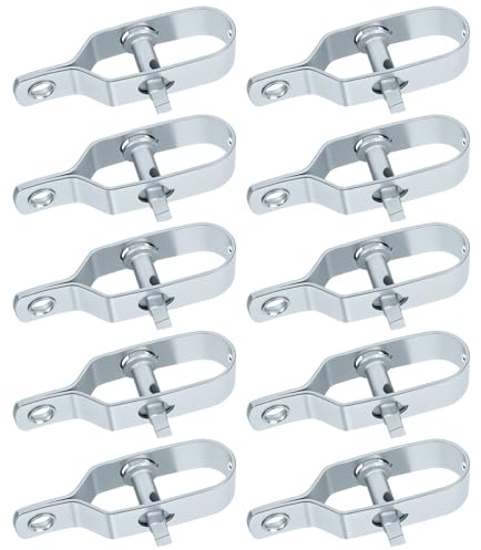 URAQT 10 Pezzi Tendifilo per Recinzione, Tendifili Tenditore per Recinzione, Tenditore del Filo in Acciaio Zincato, Regolatore Filo da Giardino per Stendibiancheria, Pali da Giardino, argentato