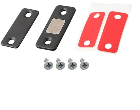Magnetischer Türschließer für Küchenschränke und Kleiderschränke, robuster Edelstahlriegel (schwarz)