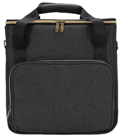 Hamwesh Schallplatten-Tragetasche, Aufbewahrungskoffer, Halter mit Dicker Polsterung, Abnehmbare Trennwände für 7 10 12 Zoll Schallplatten, DJ-Reisen