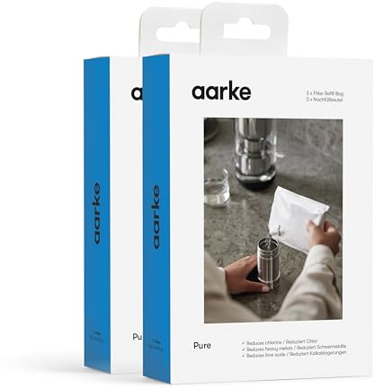 Aarke 6er-Pack Pure Filter-Nachfüllbeutel – reduziert Chlor, Schwermetalle und Kalk – filtert bis zu 120 Liter / 32 Gallonen Wasser pro Beutel
