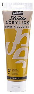 Pébéo - Acrylique Fine Studio Acrylics - Peinture Acrylique Jaune - Ocre Jaune - 250 ml 169-027