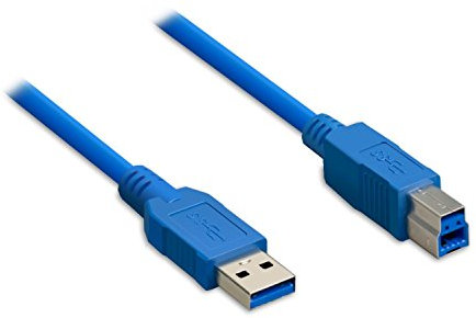 Connectland USB-V3-AB-1.8M Câble USB Version 3 A Mâle vers B Mâle 1,80 m Bleu