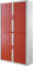 Paperflow | Rollladenschrank easyOffice® | 4 Fachböden | Höhe 2040 mm | weiß/rot