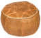Orientalischer runder Pouf aus Leder ø 40cm Rund 25cm Hoch inklusive Füllung | Marokkanisches Sitzkissen Sitzpouf Kissen Abrar Braun | Marokkanischer Hocker Sitzhocker Fusshocker