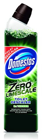 Domestos Zero Limescale Lime Toilet Cleaner eliminates 99.9% of germs* limescale remover 750 ml