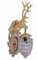 1 Stück Wandlampe Kristalle Wandleuchte (ohne Leuchtmittel) Hirsch Wandapplik Gold Jagdtrophäe cat123g Palazzo Exklusiv