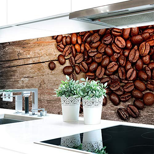 Küchenrückwand Kaffee Bohnen Premium Hart-PVC 0,4 mm selbstklebend - Direkt auf die Fliesen, Größe:60 x 51 cm