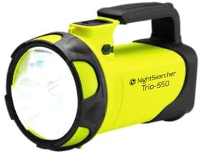 NightSearcher Trio 550 Rechargeable LED Searchlight, Emergency Light and Power Bank, High Power 550 LM, Long 600M Beam