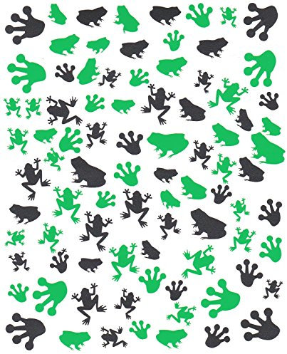 Frog Collection (Frog Press On Nail Stickers green and black)
