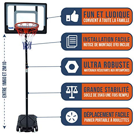 Bumber Orlando Panier de Basketball Mixte Enfant, Gris/Noir