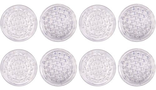8X Clear Spiked Floor Castor Cups - 38mm Small Caster Carpet/Furniture Protector