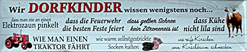 WIR DORFKINDER WISSEN WENIGSTENS NOCH... Straßenschild Magnet aus Blech 16x3,5 cm STR-M 52