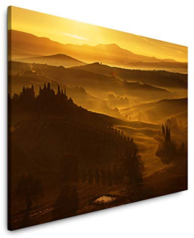 Paul Sinus Art Landschaft Toskana 180 x 120 cm Inspirierende Fotokunst in Museums-Qualität für Ihr Zuhause als Wandbild auf Leinwand in XXL Format