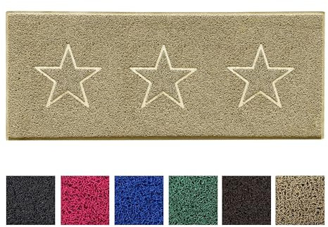 Nicoman Star Shape Embossed Entrance Door Mat Non Slip Dirt Trapper PVC Spaghetti Mat with Rubber Base, Jet Washable Quick Drying Doormat Watertight Indoor or Outdoor - (Runner, Beige, 150 x 60cm)