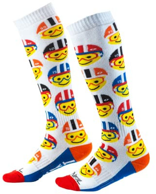 O'NEAL | Mountainbike Motocross Socken | MTB Downhill Freeride | Schweißabsorbierend, Verstärkter Fersen & Sohlenbereich | Pro MX Sock Emoji Racer | Unisex | Erwachsene | Multi | Einheitsgröße
