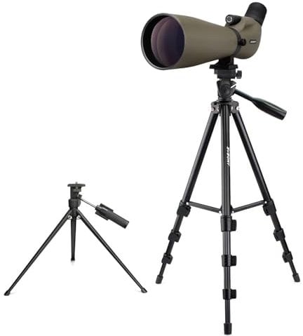 Svbony SV401 20-60x80 Longue Vue avec Double Trépied, FMC Optique Imperméable Incliné Longue Vue Tir Sportif pour L'Observation des Oiseaux, Tir à l'arc