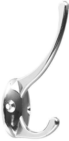 sourcing map 1pcs Patère Crochet Porte Manteau Murale pour Peignoir Serviette Crochet De Porte Salle de Bain Cuisine Inoxydable Acier avec Vis Ton argent