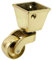 Solid Brass Castor Caster with 32mm Wheel (Single Piece) – Genuine Solid Polished Brass – Antique Vintage – Square Cup Style Fitting – Polished Brass – UK Company
