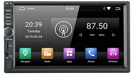 Ezonetronics Android 9.0 Autoradio Stereo 7 Zoll kapazitiver Touchscreen High Definition 1024x600 GPS-Navigation Bluetooth WiFi USB SD AM/FM Multimedia-Player 2G DDR3 + 32G NAND-Speicherblitz