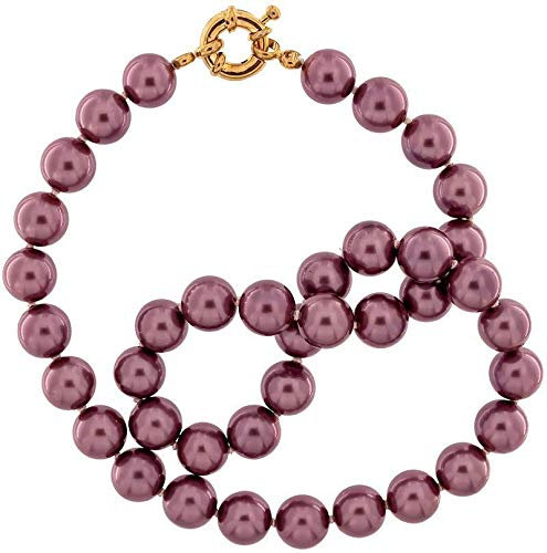 Perlmutt Halkette Violett Kette 46cm Perlengröße ca. 10mm Collier Perlenkette Mother-of-Pearl MOP05
