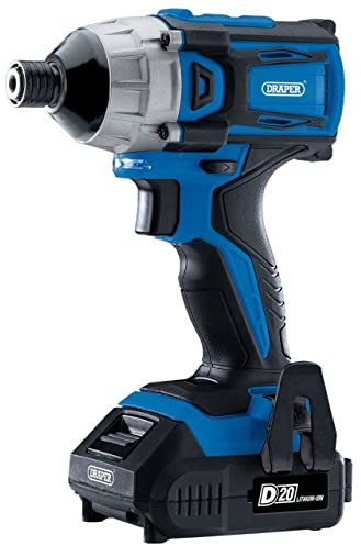 Draper 86958 D20 20V Brushless 1/4 Impact Driver with 2 x 2.0Ah Batteries and Charger (180Nm)
