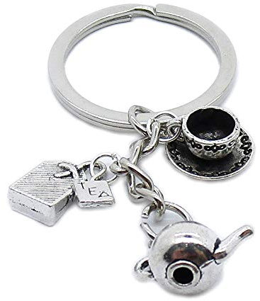 1 Piece Keychain Keyring Jewellery Clasps Suppliers EP5007 Pot Kettle Teapot Teabag Bag Cup Coffee Tea