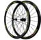 Racing Cycling Wheels 700C Double Wall Aluminum Alloy V-brake 40MM Road Bike Wheels Rim Height 24 Hole for 7/8/9/10/11 Speed (Size : 700C)